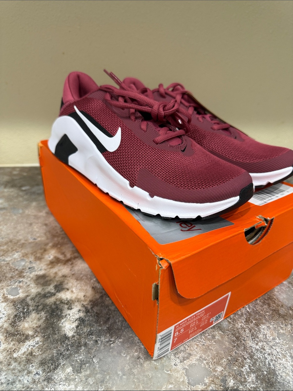 Nike Women's Burgundy Athletic Sneakers with White Swoosh